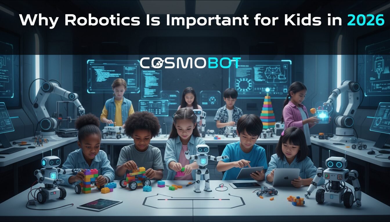 why robotics is important for kids in 2026 child learning robotics in Siliguri robotics for kids at Cosmobot kids building robots for STEM learning importance of robotics for children in 2025 hands-on robotics activity for students future-ready skills through robotics kids coding and robotics education